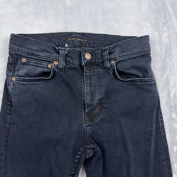 Nudie Jeans Co Jeans Size 27x30 Lean Dean Black Skies Denim Skinny 5 Pocket - Picture 3 of 14